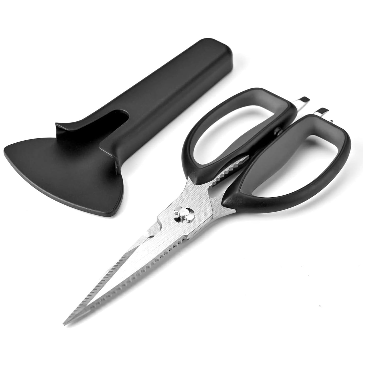 KITCHENDAO Kitchen Scissors in Stainless Steel, with Magnetic Sheath