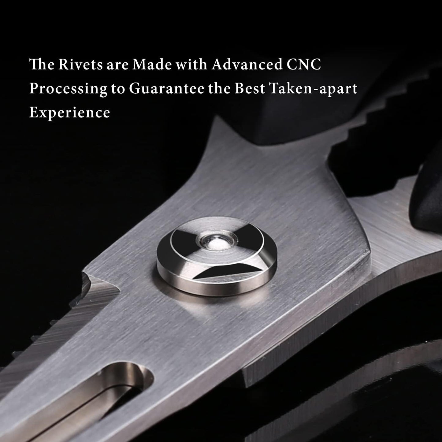 KITCHENDAO Kitchen Scissors in Stainless Steel, with Magnetic Sheath