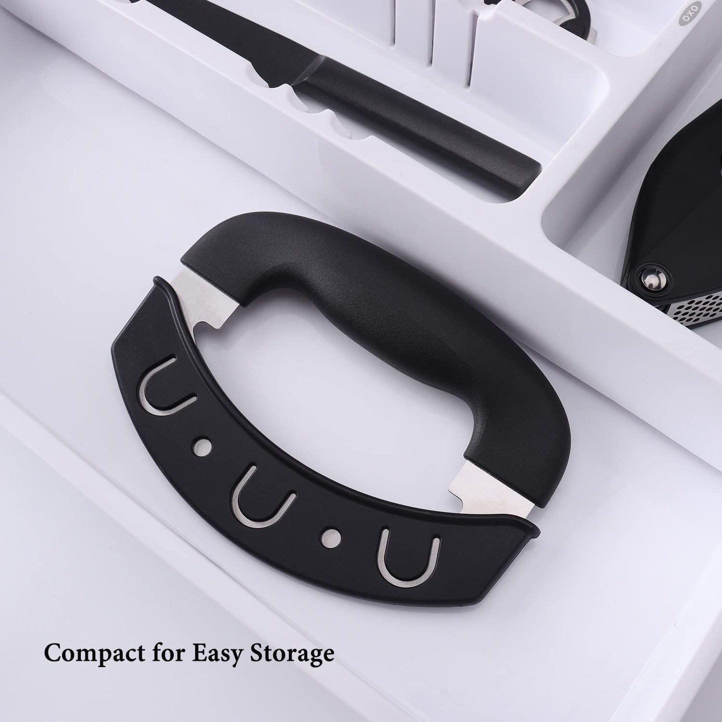 KITCHENDAO Salad Chopper, Pizza Cutter Rocker Knife with Protective Covers
