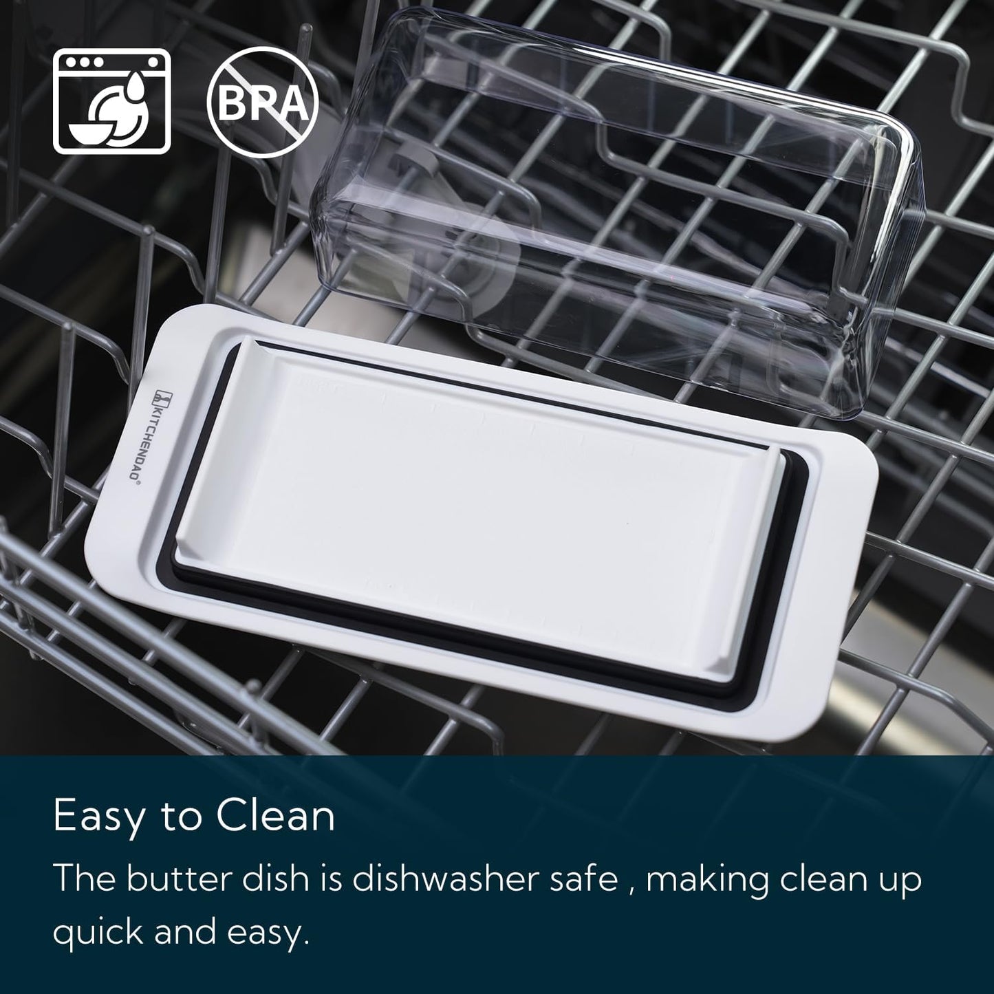 KITCHENDAO Airtight Butter Dish with Lid for 2 Sticks West or East Coast Butter