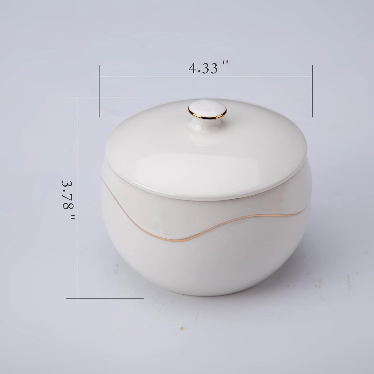 KITCHENDAO Ceramic Sugar Bowl with Lid and Spoon, Dishwasher Safe