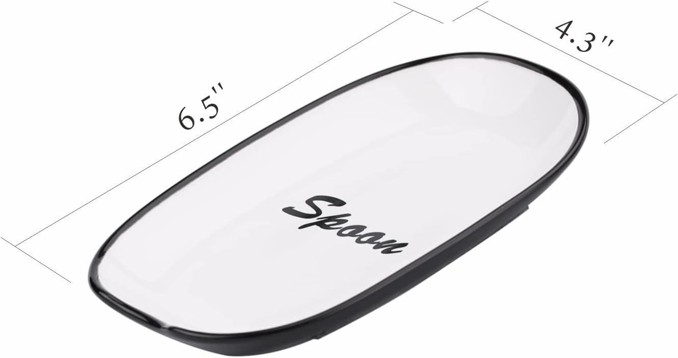 KITCHENDAO Ceramic Spoon Rest, 11 x 16.5 cm