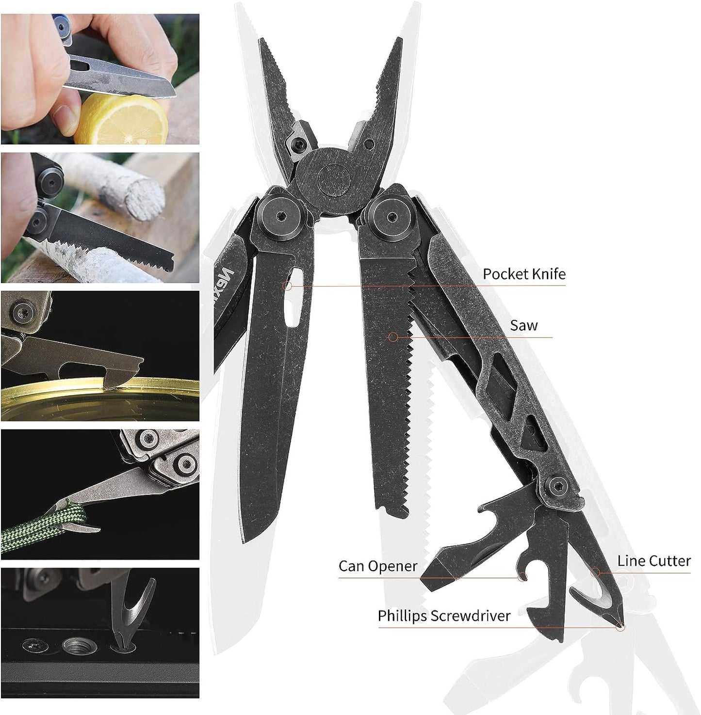 NexTool Flagship Pro Multitool 16 in 1 with Safety Locking, Black