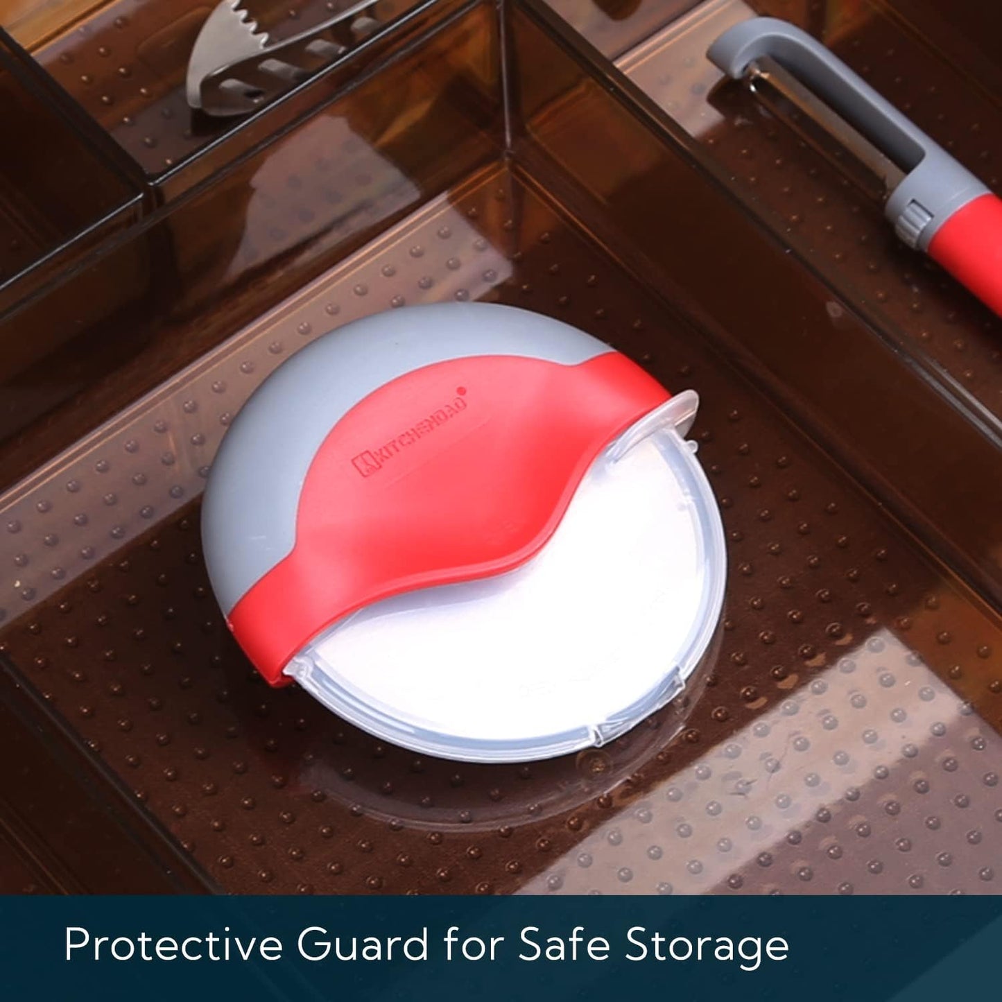 KITCHENDAO Pizza Cutter Wheel with Protective Blade Guard, Detachable for Easy Cleaning