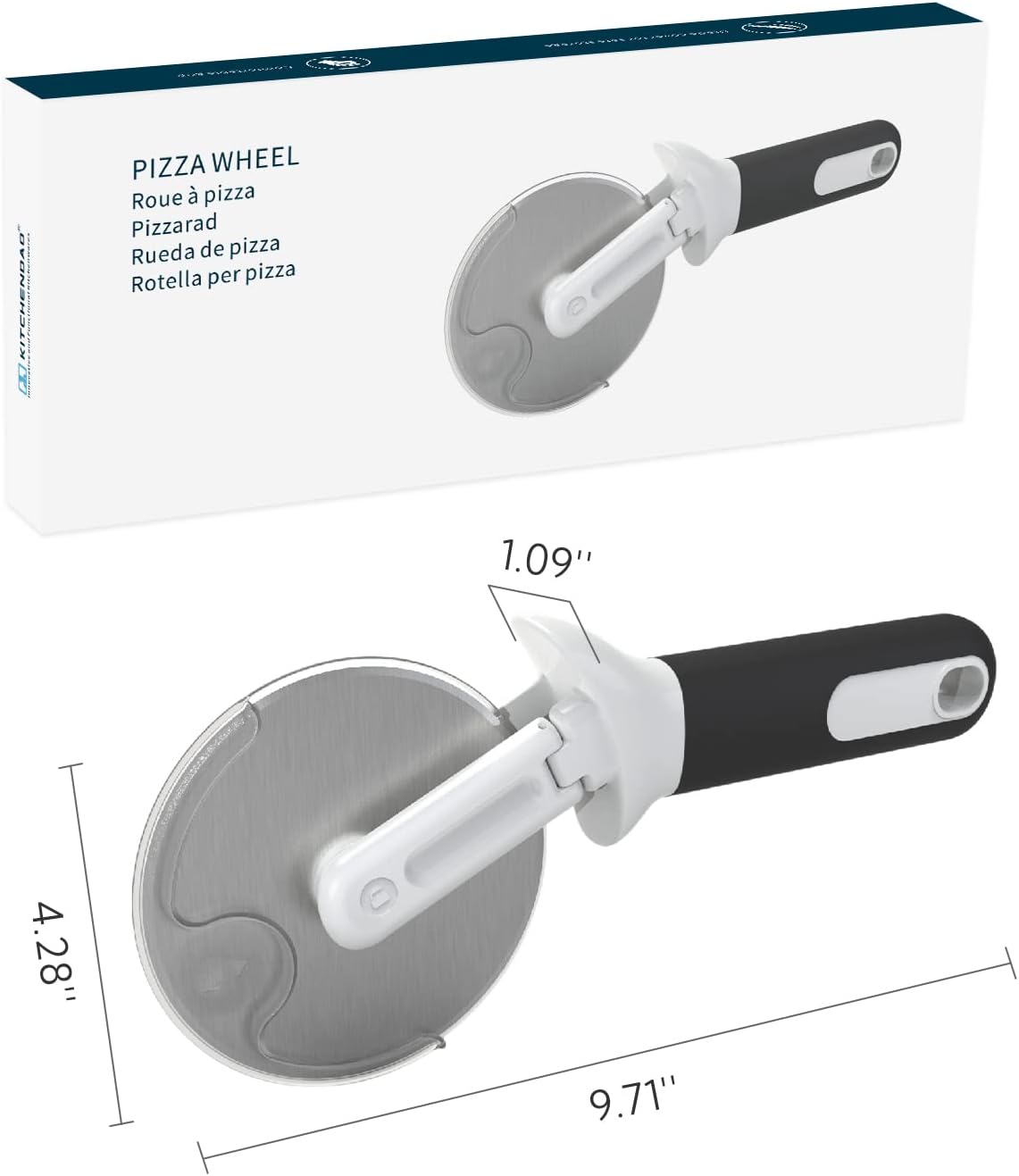 KITCHENDAO Detachable Pizza Cutter Wheel for Easy Cleaning & Safe Storage