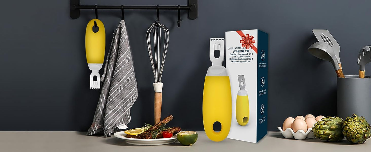 KITCHENDAO Citrus Zester, Peeler Tool in Stainless Steel