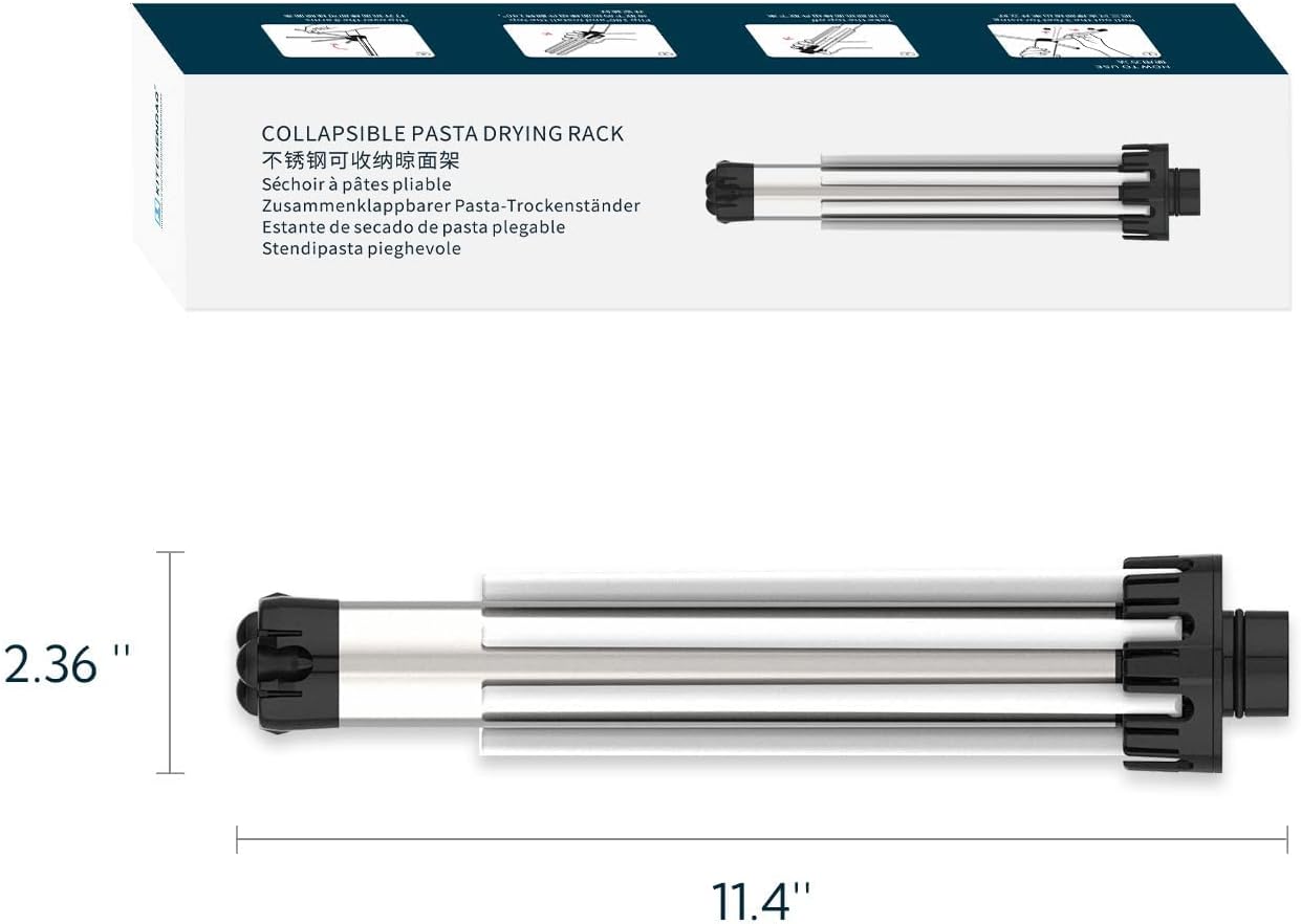 KITCHENDAO Collapsible Pasta Drying Rack for Noodle and Spaghetti up to 2.5 KG