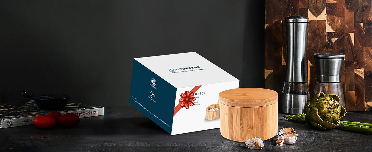 KITCHENDAO Salt Cellar in Acacia Wood