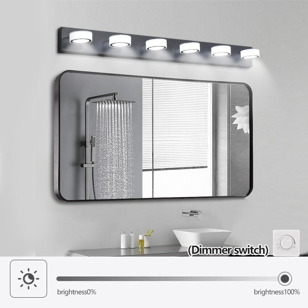 (Same as W1340110595/L2010) 45" Modern 6-Light LED Vanity Light, Sleek Black Bathroom Wall Light Fixture for Mirror, Shower, and Bathroom Decor