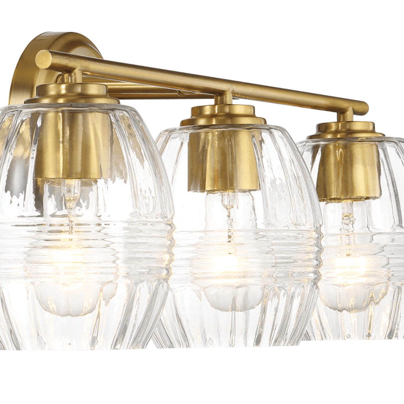 Luster Three Lights Vanity With Clear Glass for Bathrooms above Mirror Wall Lamp - Satin Brass
