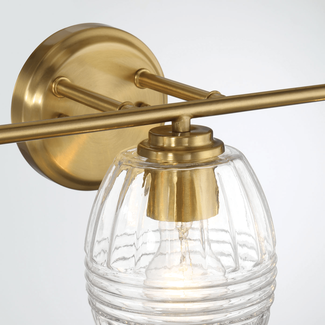 Luster Three Lights Vanity With Clear Glass for Bathrooms above Mirror Wall Lamp - Satin Brass