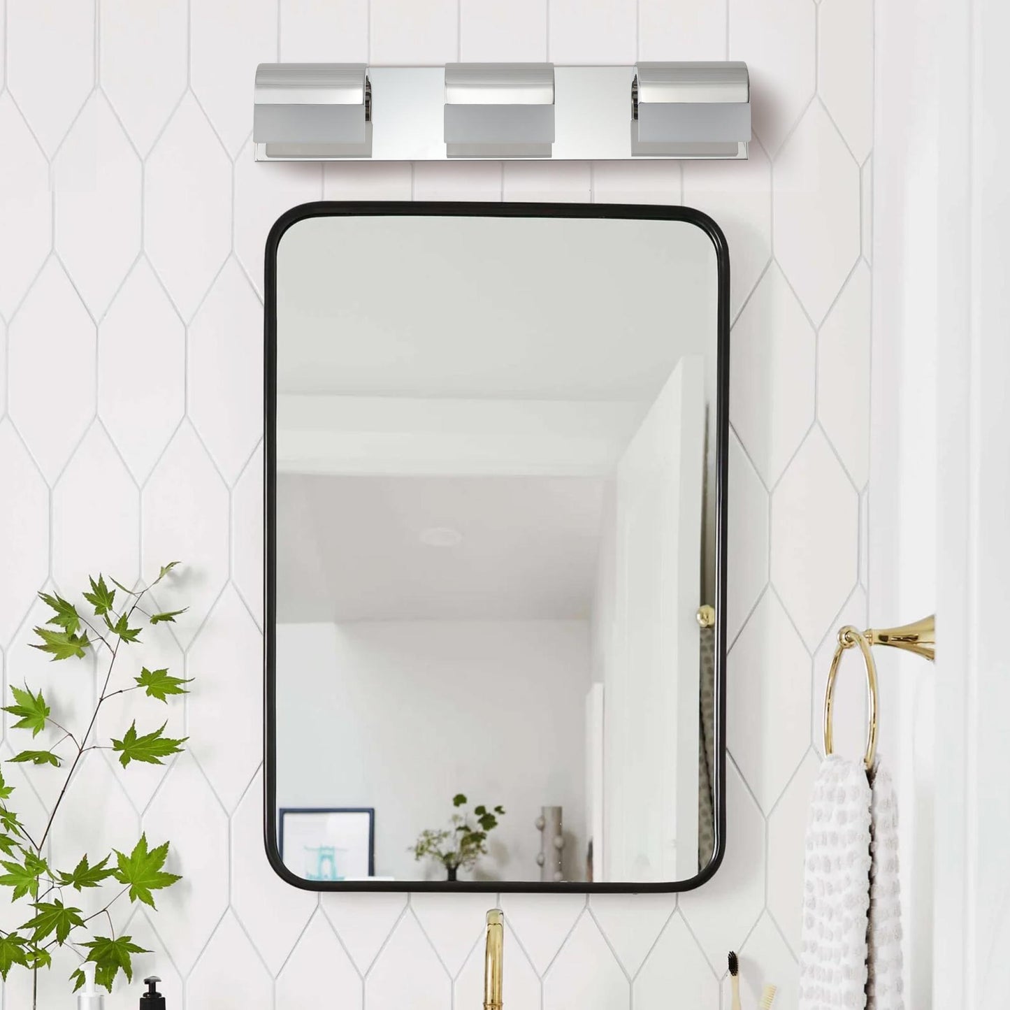 (Same as W1340110596/L2011) Bathroom Vanity Lighting 3-Light LED Vanity Lights Over Mirror Bath Wall Lighting