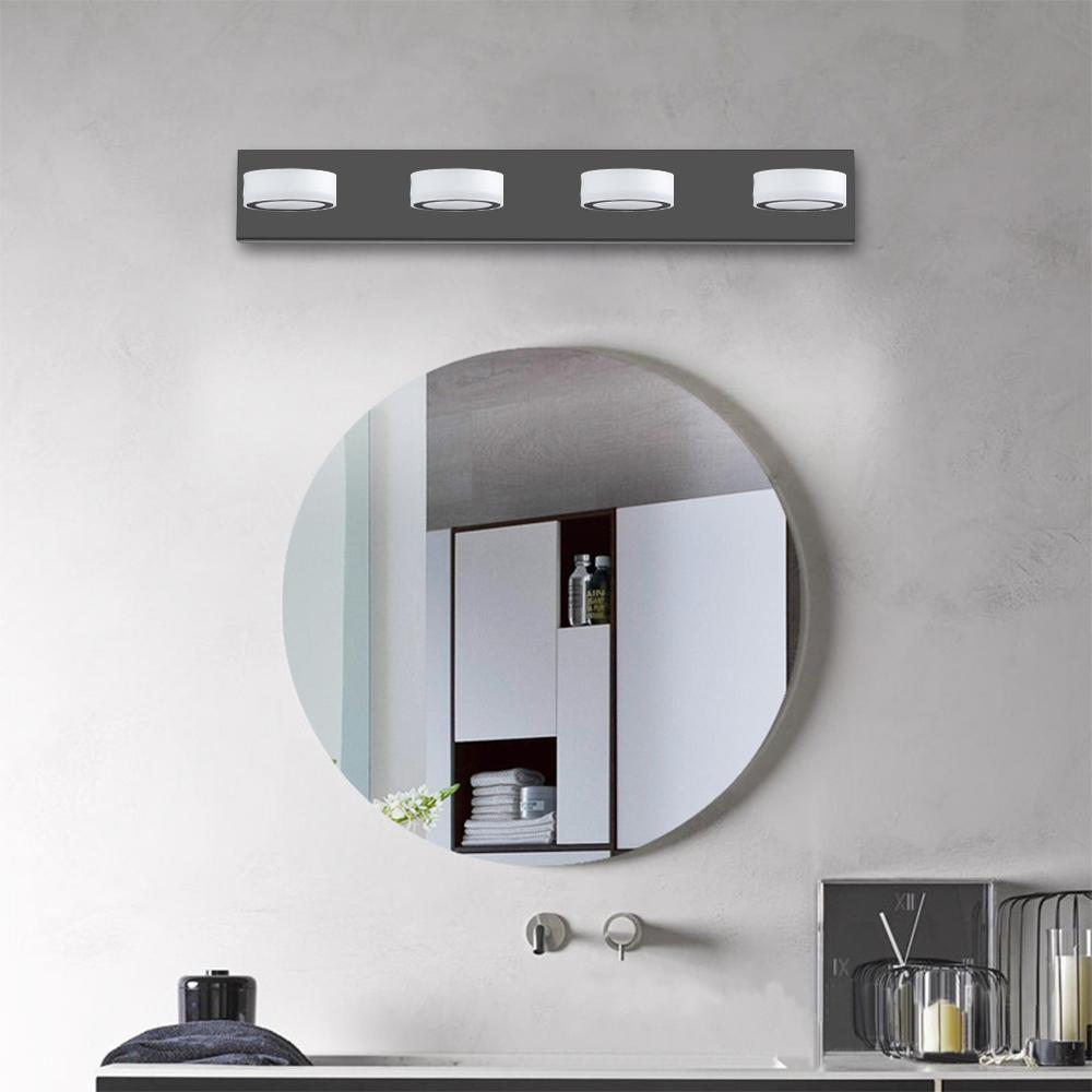 (Same as W1340110592/L2008) 29" Modern 4-Light LED Vanity Light, Sleek Black Bathroom Wall Light Fixture for Mirror, Shower, and Bathroom Decor