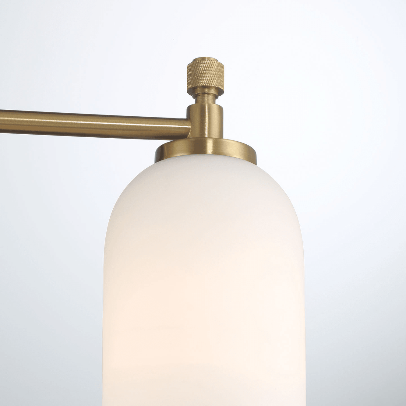 Meadows Three Lights Vanity Brushed Gold Bathroom Wall Light for Bathroom Over Mirror 20.5"W × 10.125"H × 5.5"E with White Frosted Glass