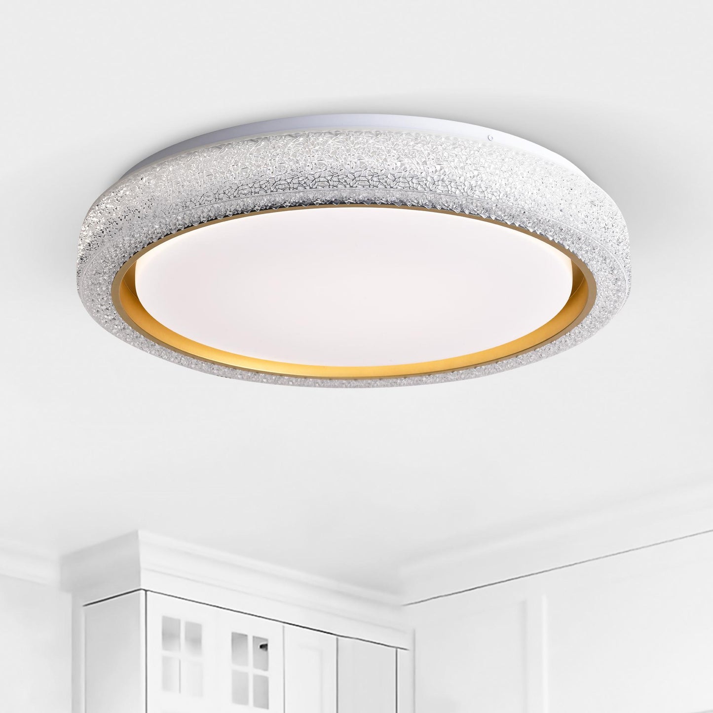 LED Flush Mount Ceiling Light Fixture, 19.69in 36W,3600LM, 5 CCT Colors 2700K 3000K 3500K 4000K 5000K, Dimmable Modern Flush Mount Light Fixture for Bedroom Bathroom Hallway