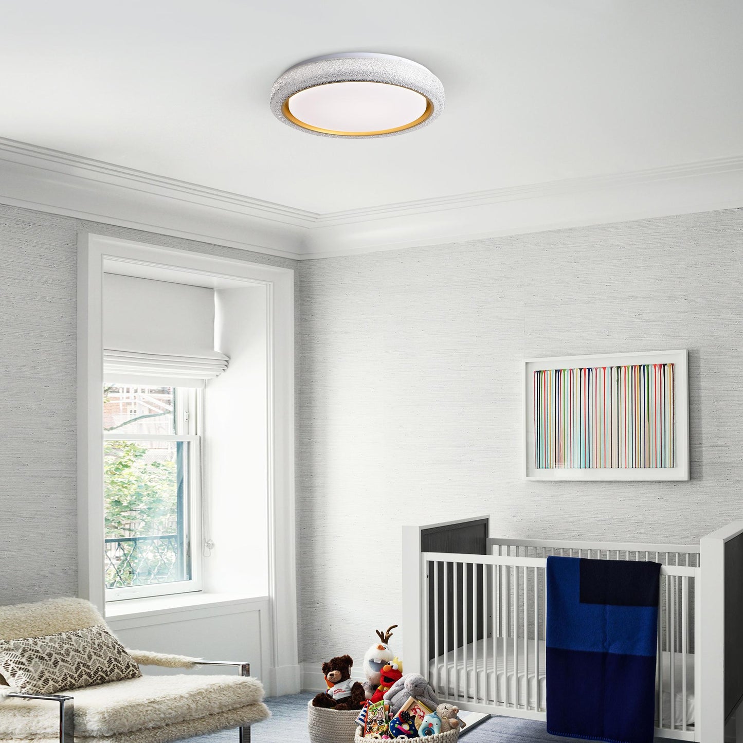 LED Flush Mount Ceiling Light Fixture, 19.69in 36W,3600LM, 5 CCT Colors 2700K 3000K 3500K 4000K 5000K, Dimmable Modern Flush Mount Light Fixture for Bedroom Bathroom Hallway