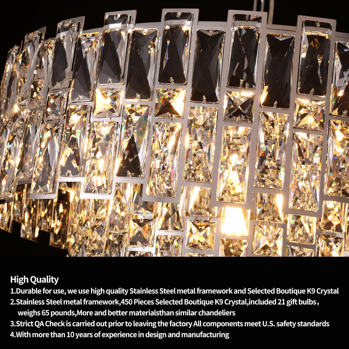 Chrome Luxury Crystal Chandelier for Dining Room, 32-Inch Modern Ceiling Light, French Empire Style with Premium K9 Crystals, Elegant Chrome Finish, Perfect for Living Room or Bedroom, 21-Light Fixtur