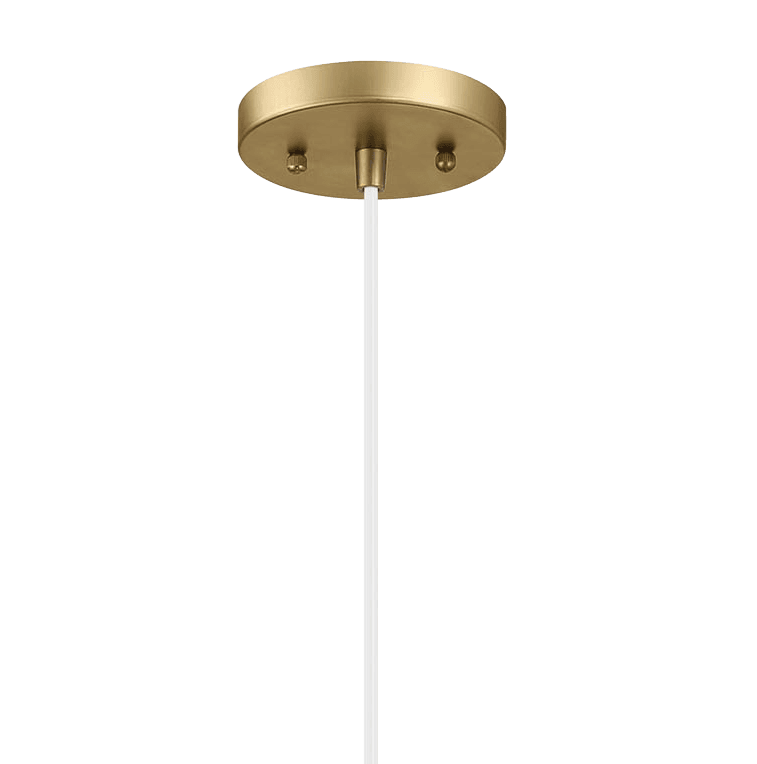 Astral Single Light White Pendant Lamp with Golder Brass Finish for Entrance Kitchen Island 14"D × 8"H