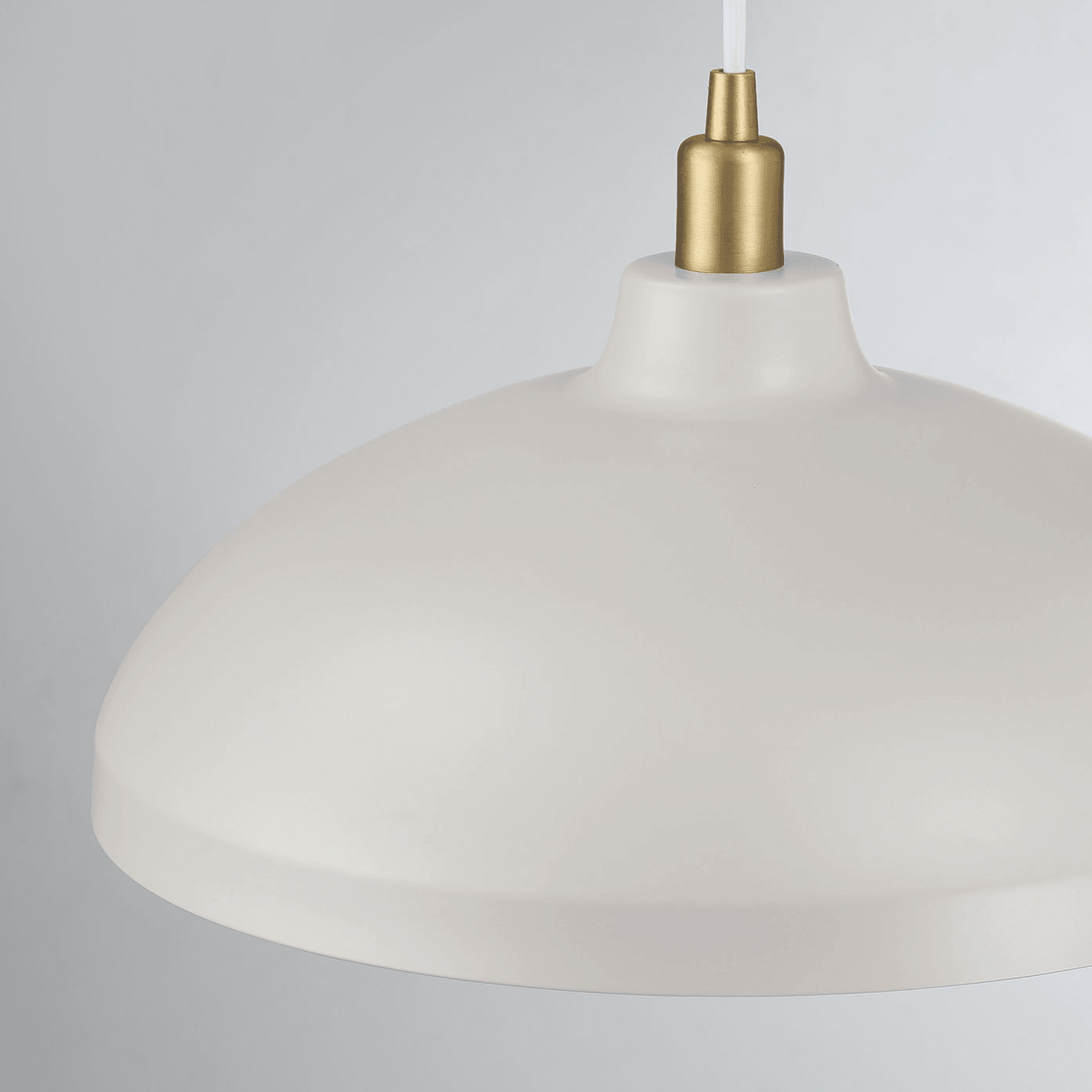 Astral Single Light White Pendant Lamp with Golder Brass Finish for Entrance Kitchen Island 14"D × 8"H