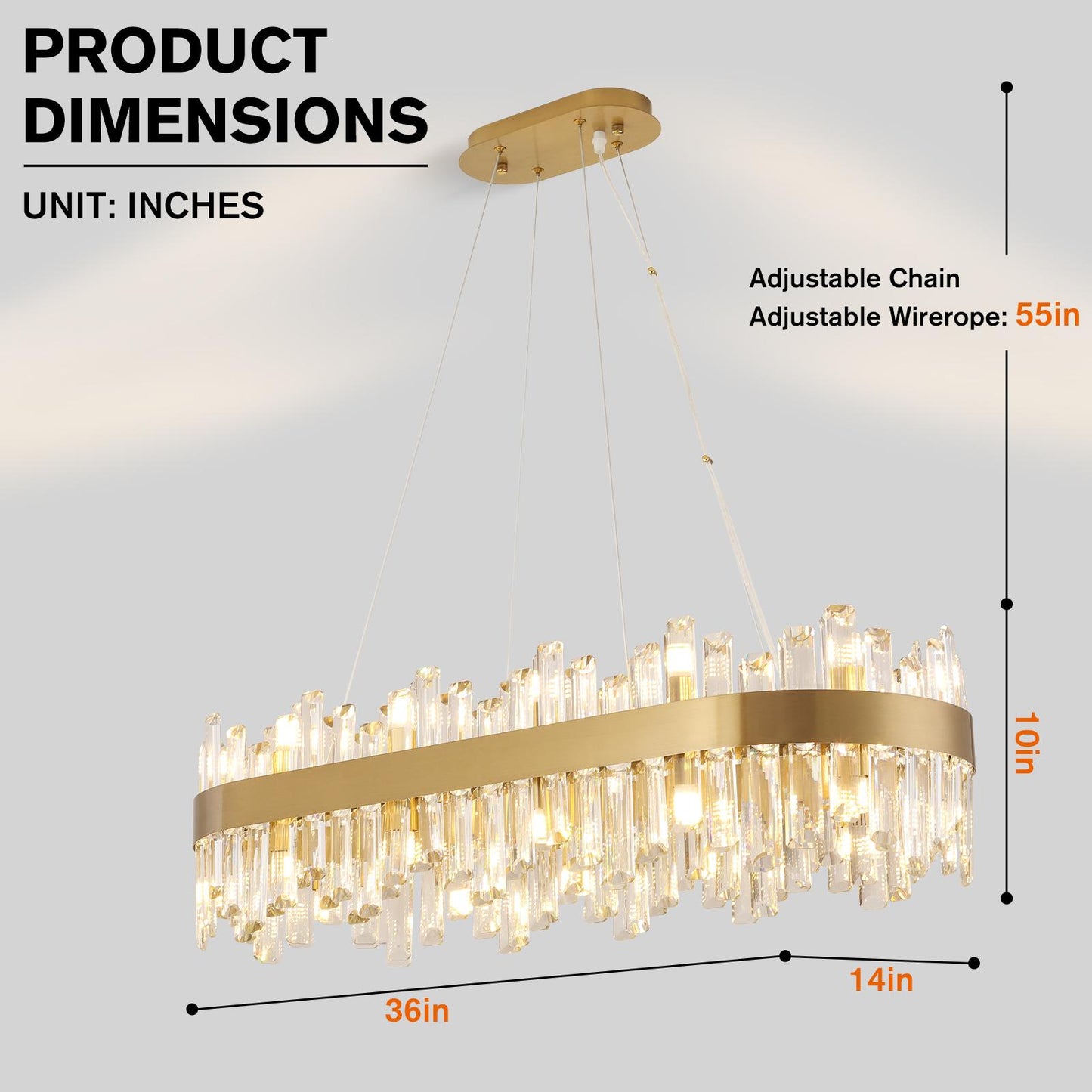 36-Inch Modern Luxury Gold Crystal Chandelier for Dining Room, 24-Light French Empire Ceiling Light with Premium Crystals, Elegant Statement Lighting for Living Room or Bedroom