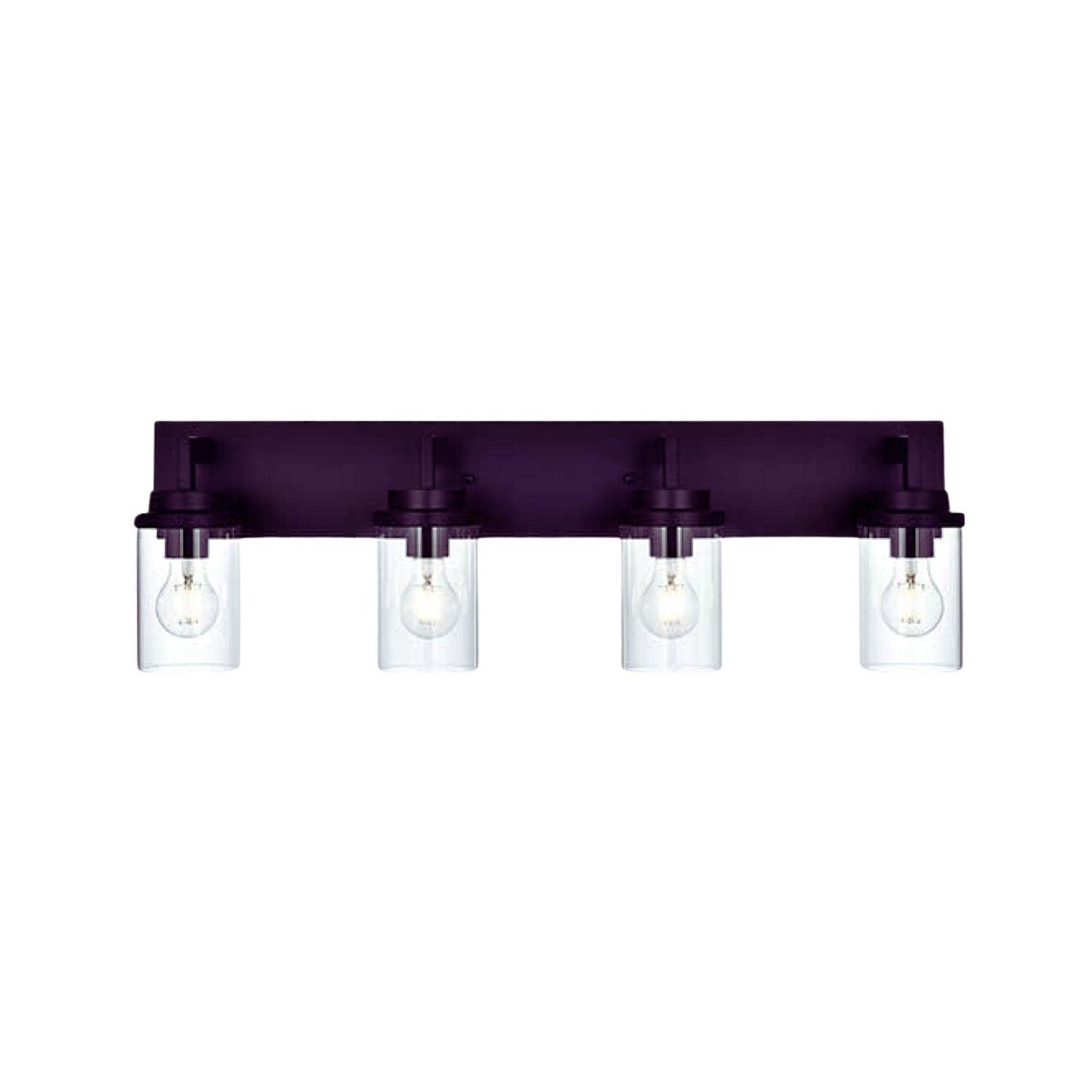 Modern Wall Bathroom Vanity Light Fixture 4 Light Oil Rubbed Bronze Metal with Clear Glass Shade,Industrial Vintage Farmhouse Wall Mount Lighting Sconce