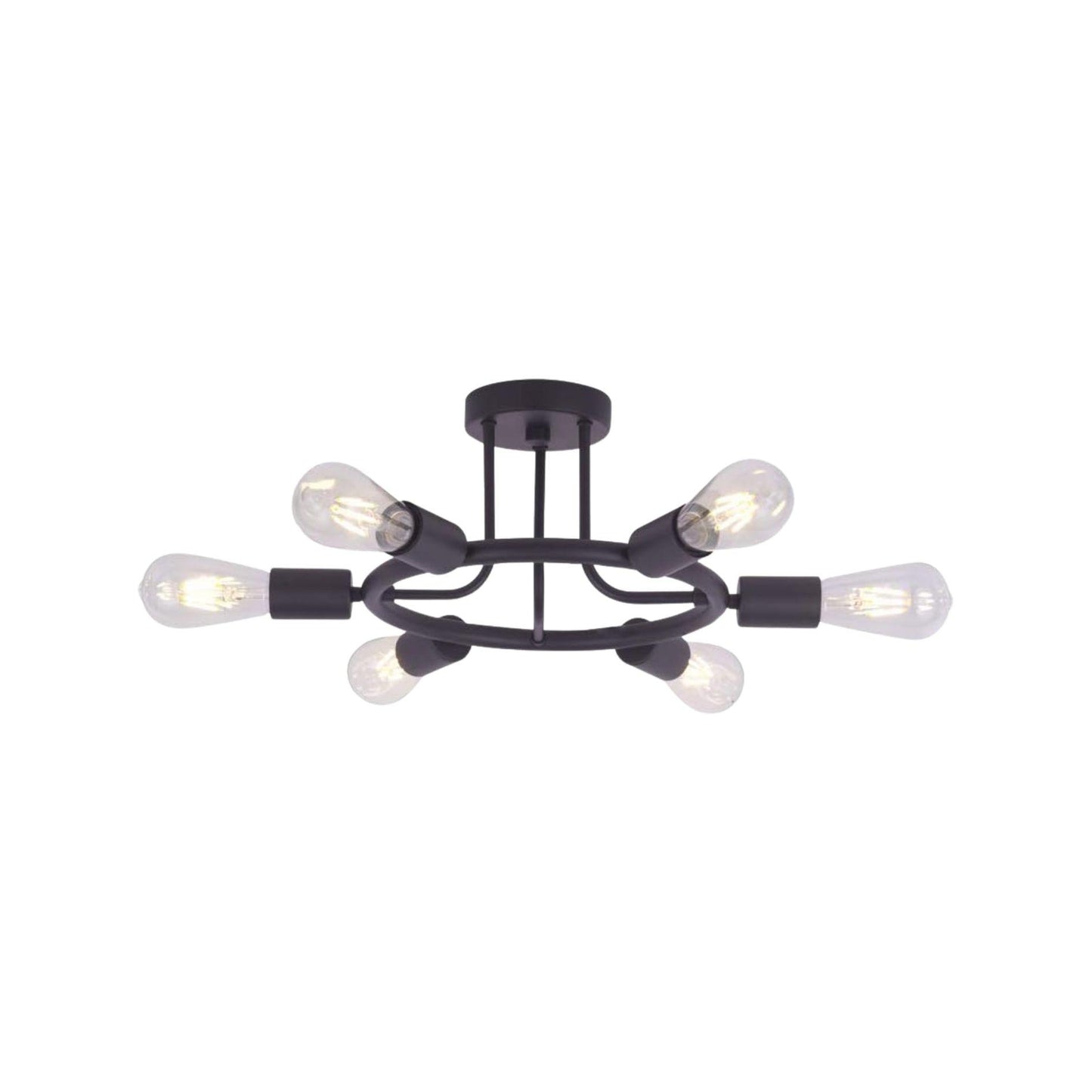 6 Light Modern Sputnik Lights Semi Flush Mount Ceiling Light Oil-Rubbed Bronze Finished