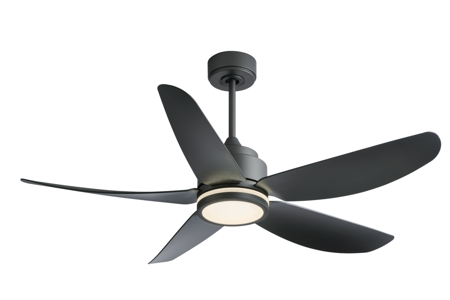 Light Pro 52 in. LED Indoor Jet Black Modern Ceiling Fan with DC Motor