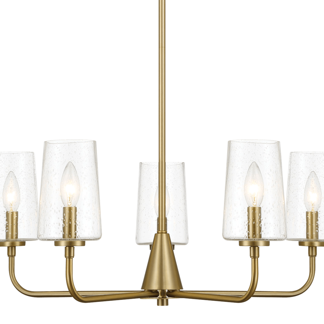 Dazzle Five Lights Chandelier With Clear Seeded Glass -Satin Brass