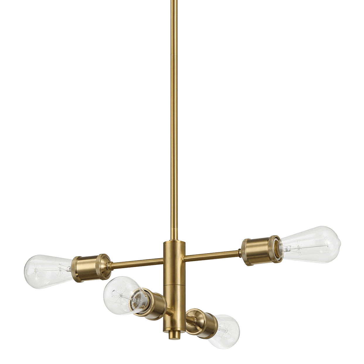 Trellis Four Lights Modern Gold Chandelier Vintage Pendant Fixture for Living Room Dining Kitchen 15"W × 6.75"H