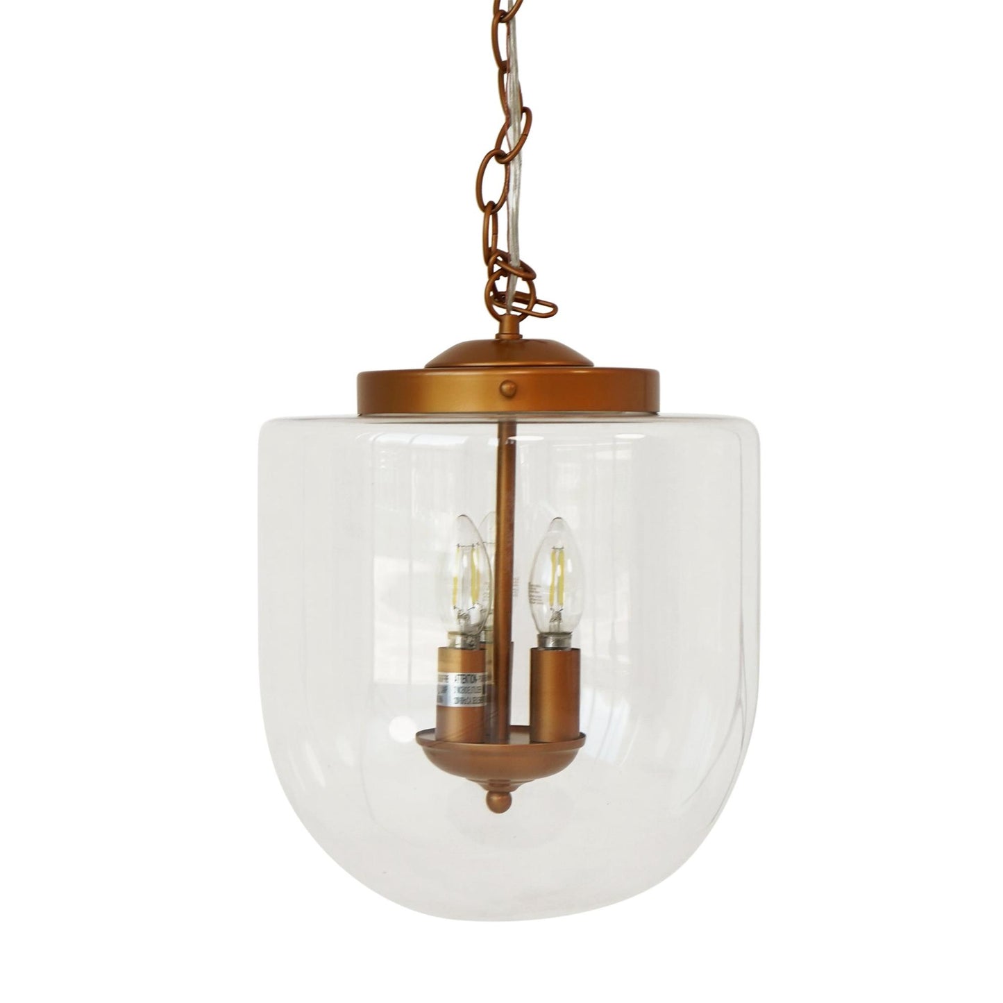 Delphi Pendant Lamp - Coarse Gold and Clear Glass