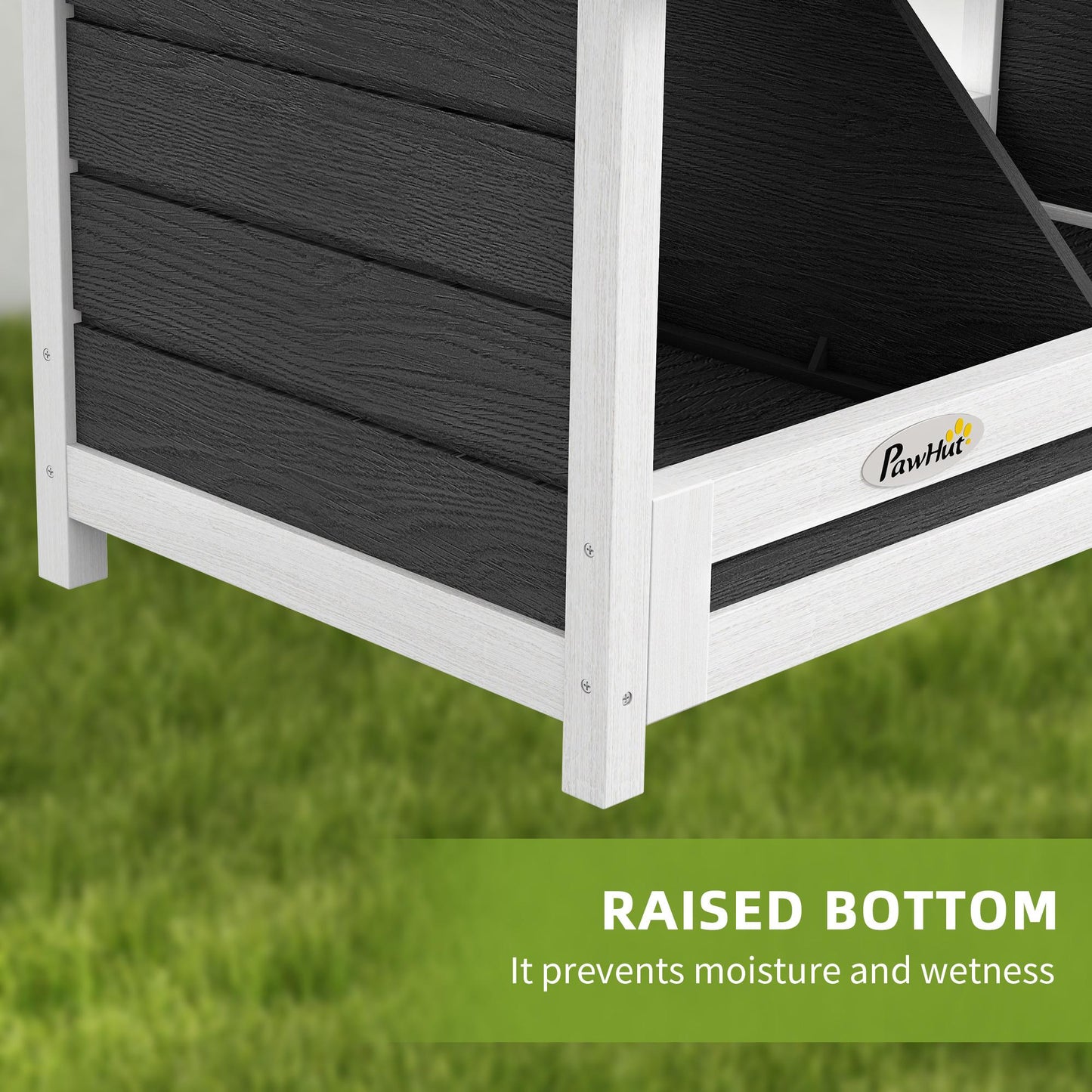 PawHut Wood Chicken Nesting Box, 3 Hole Chicken Boxes for Laying Eggs, Chicken Coop Nesting Box with Asphalt Roof for Indoor or Outdoor, Fits Up to 3 Hens, Gray