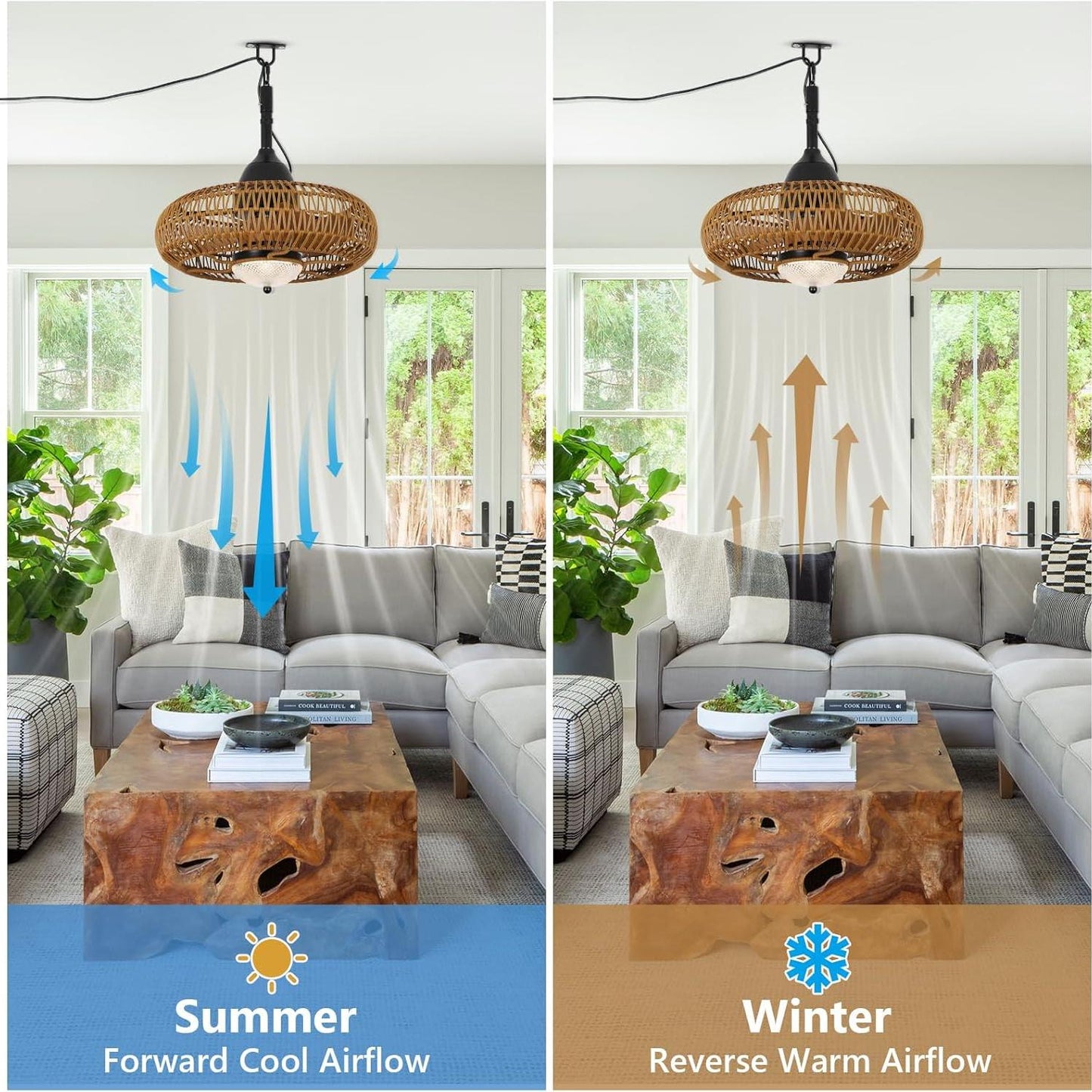 Waterproof Outdoor Ceiling Fan with Lights Remote Control