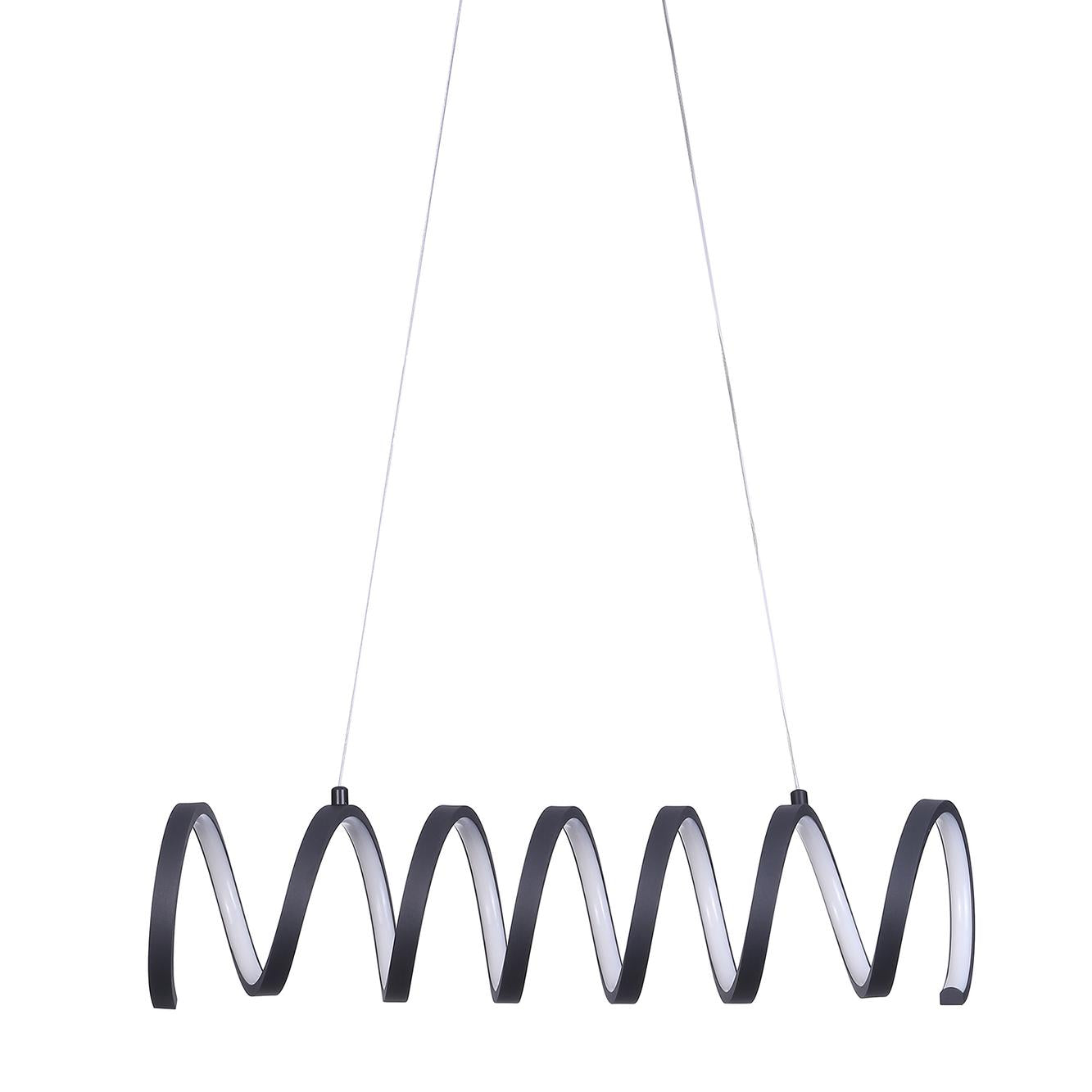 23"L X 6"H Spiral Loop Aluminum Integrated 14 W Led W/ Adjustable 47" - 12" Suspension Wire Modern Ceiling Pendant