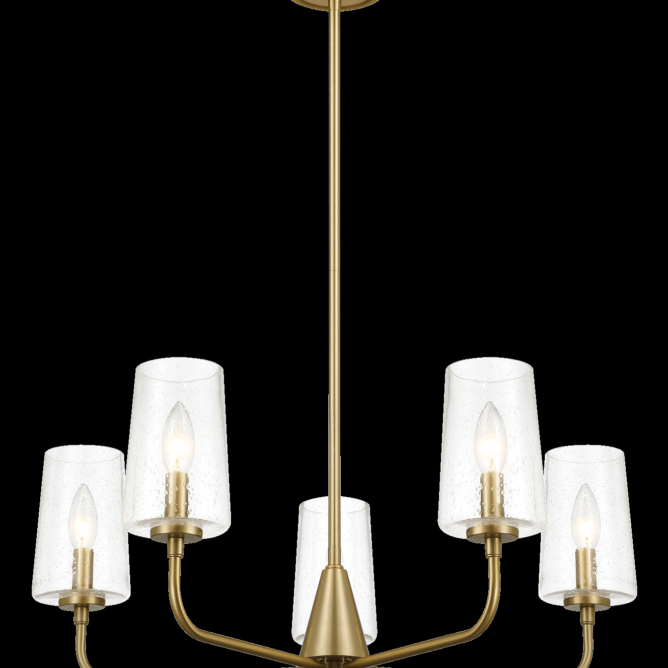 Dazzle Five Lights Chandelier With Clear Seeded Glass -Satin Brass