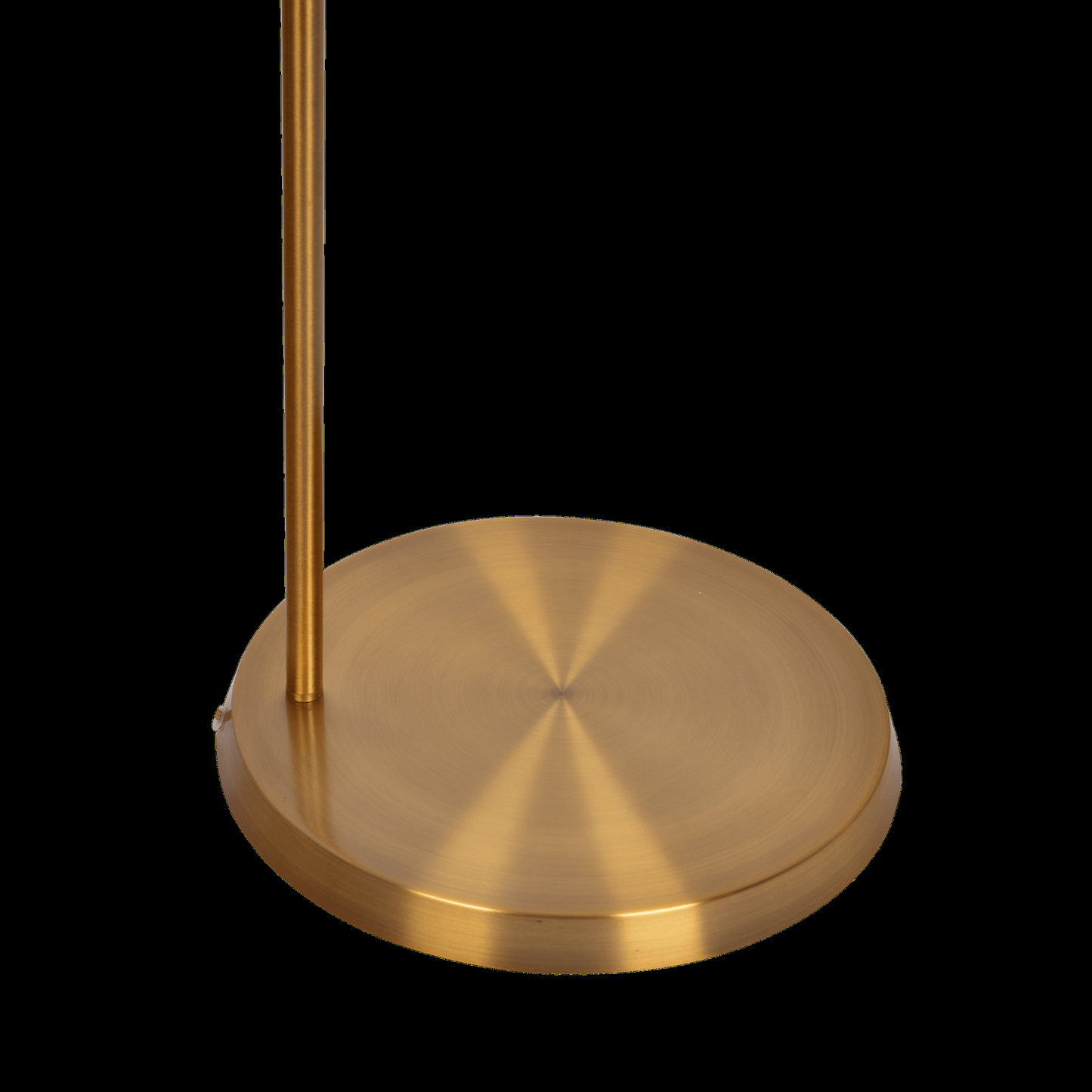 Zenith Offset Brass Base Floor Lamp with Drum-shaped Linen Shade