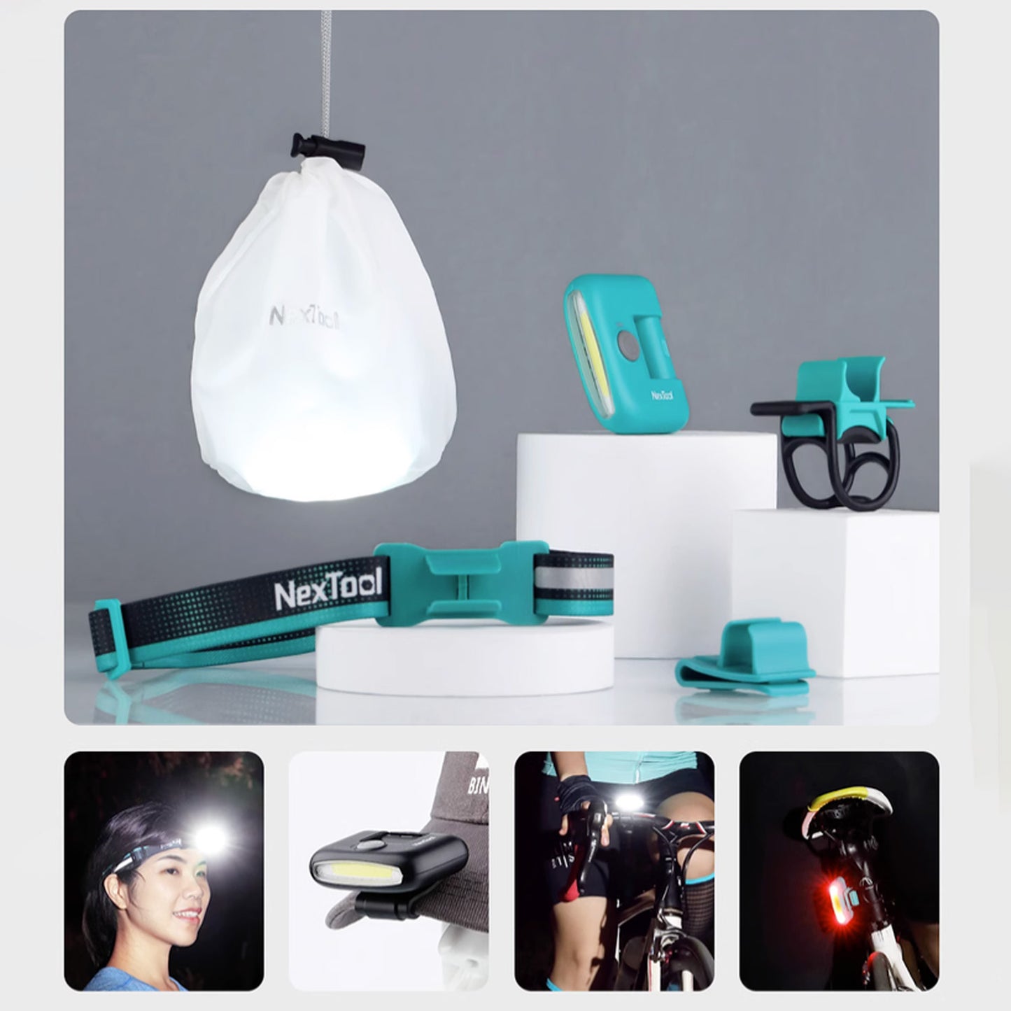 NexTool COB Multifunctional Headlamp for Outdoor Running, Cycling, Hiking, Camping