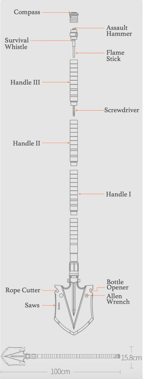 NexTool 14-in-1 Folding Tactical Shovel for Camping, Adventures, Survival