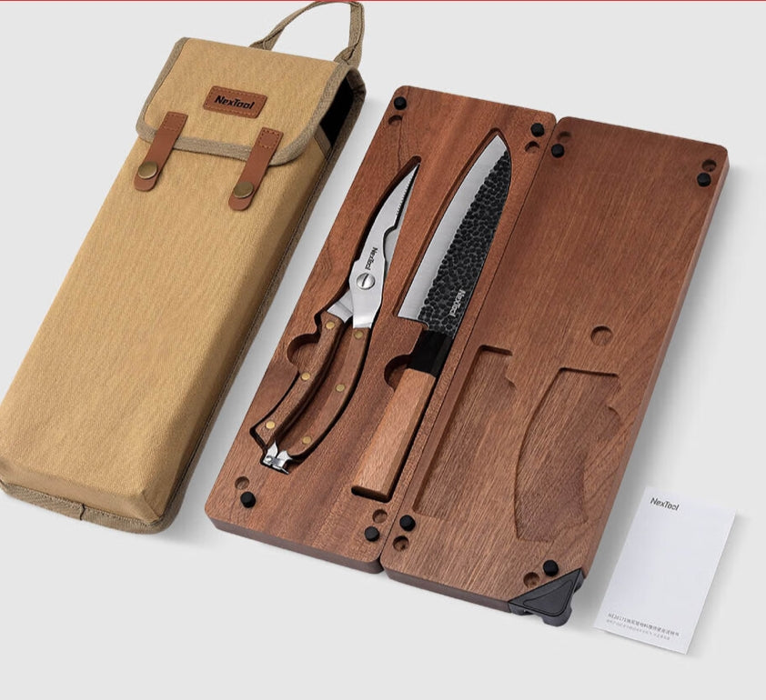 NexTool Cutting Board Set with Knife and Scissor for Outdoor Cooking