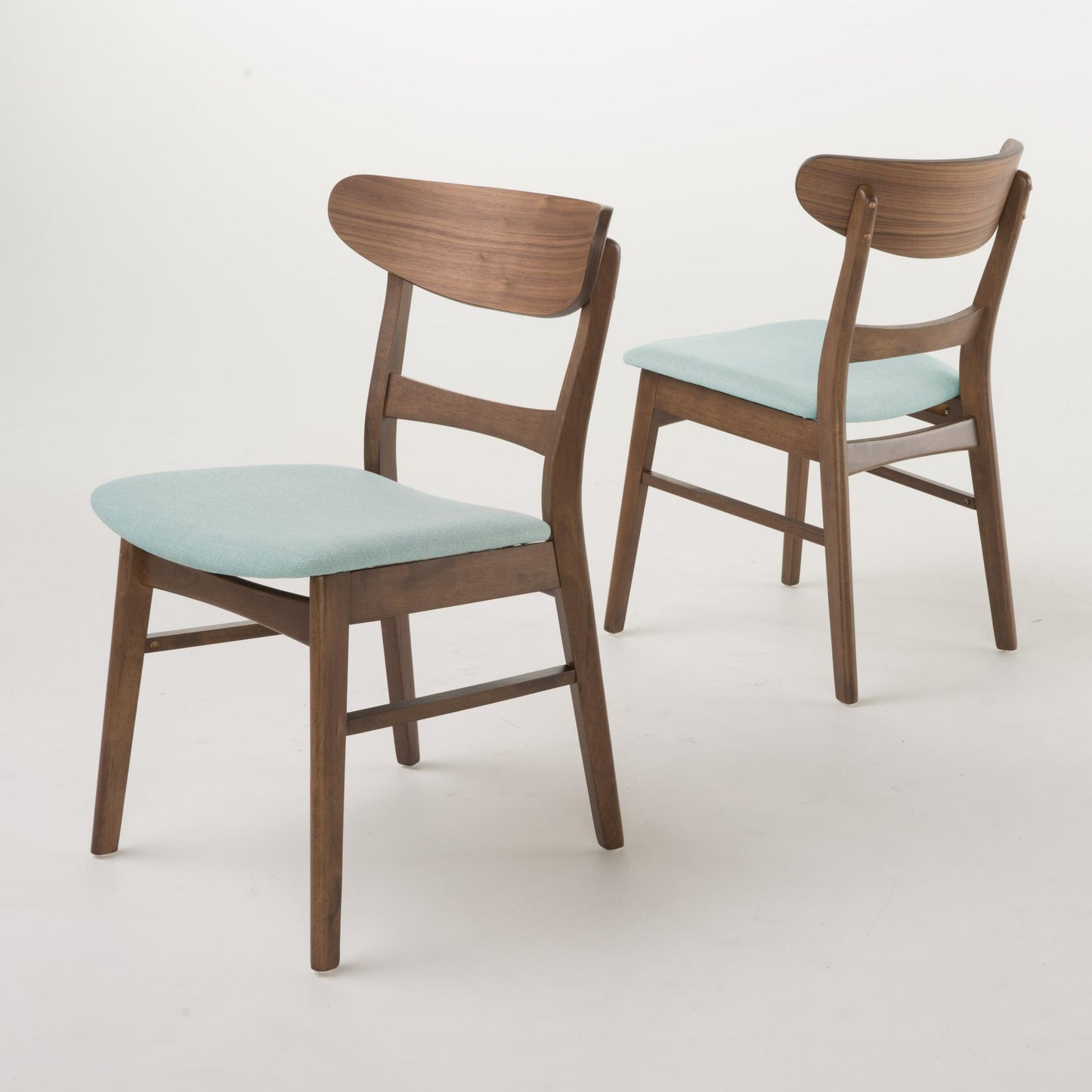 2 Pieces Dining Chairs, Solid Wood, Mint