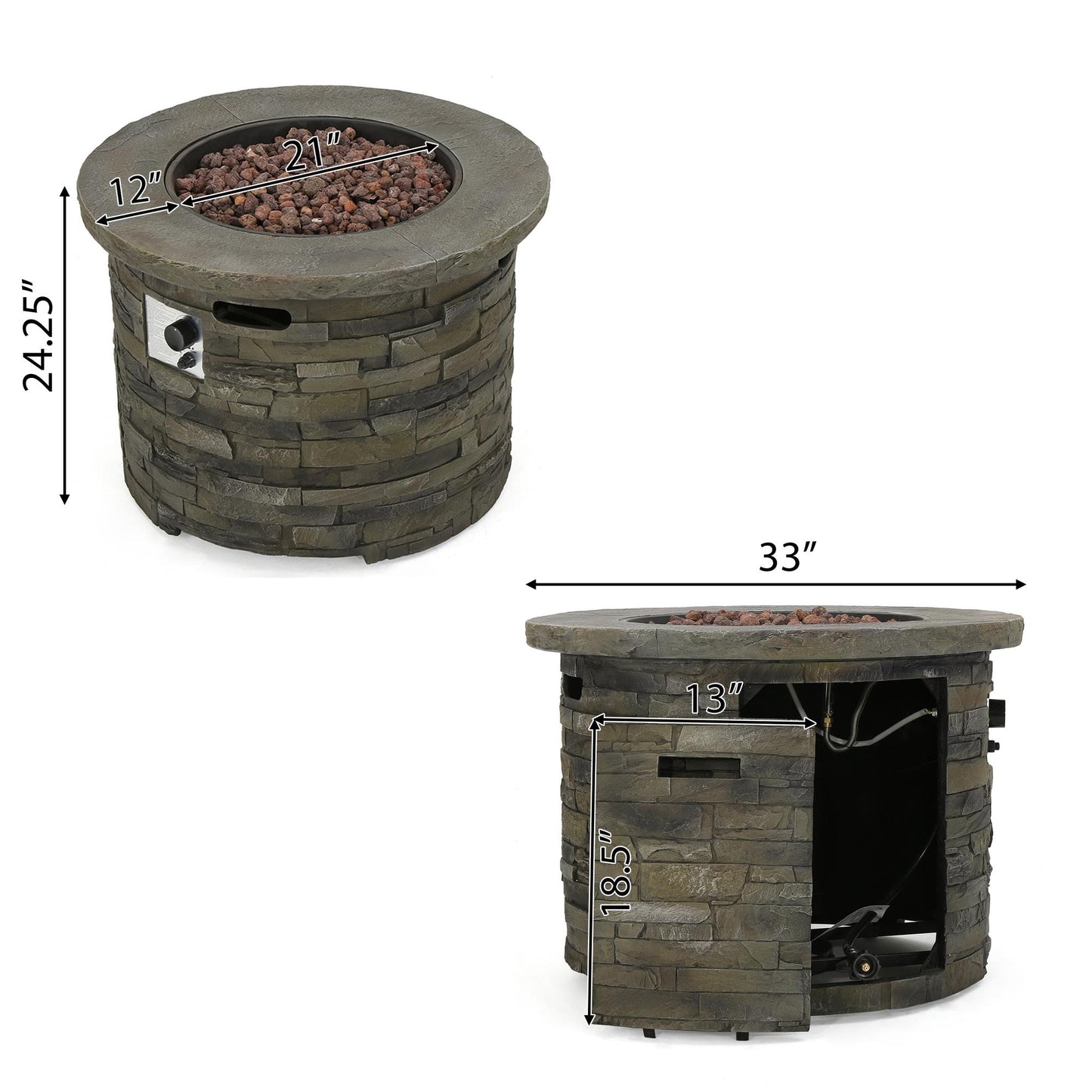 35" 40000 BTU FIREPIT - ROUND