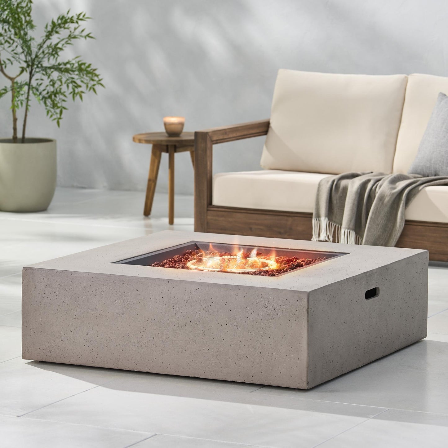 50000 BTU SQUARE MGO FIRE TABLE TANK OUTSIDE(Tank cover not included)