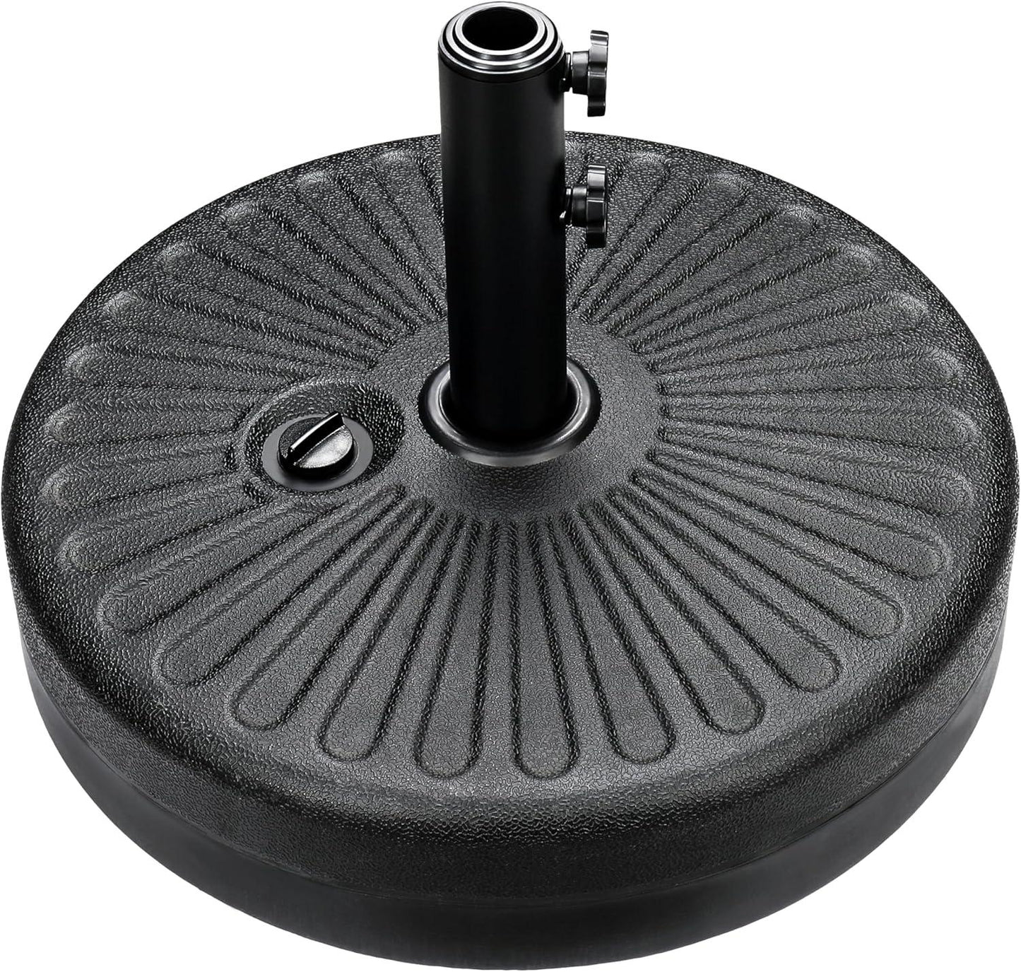 50lbs 20" Capacity Fillable Patio Umbrella Base for Outdoor Lawn, Garden, Black-Round