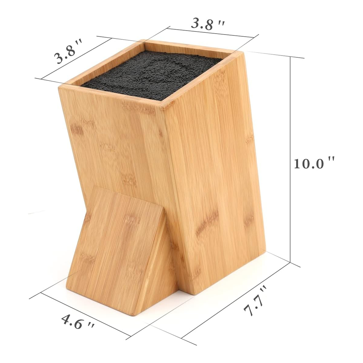 KITCHENDAO Universal Knife Block in Bamboo with Detachable Bristles