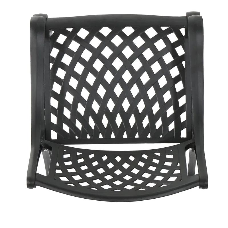 Antique Matte Black Patio Dining Set Grimm Outdoor Dining Armchair (Set of 2)