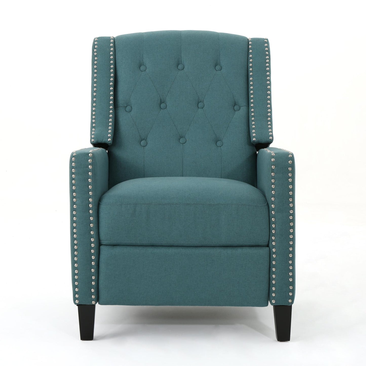 Classic Teal Fabric Push Back Chair, Teal