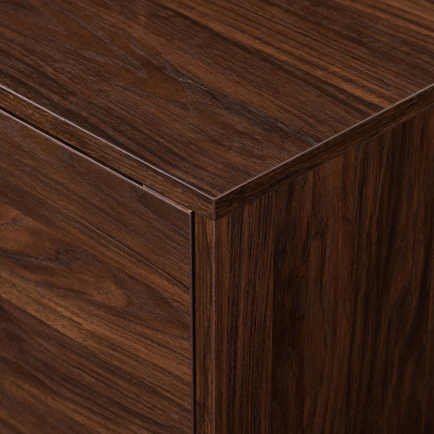 Contemporary 2-Door Minimalist TV Stand for TVs up to 90 inches – Dark Walnut