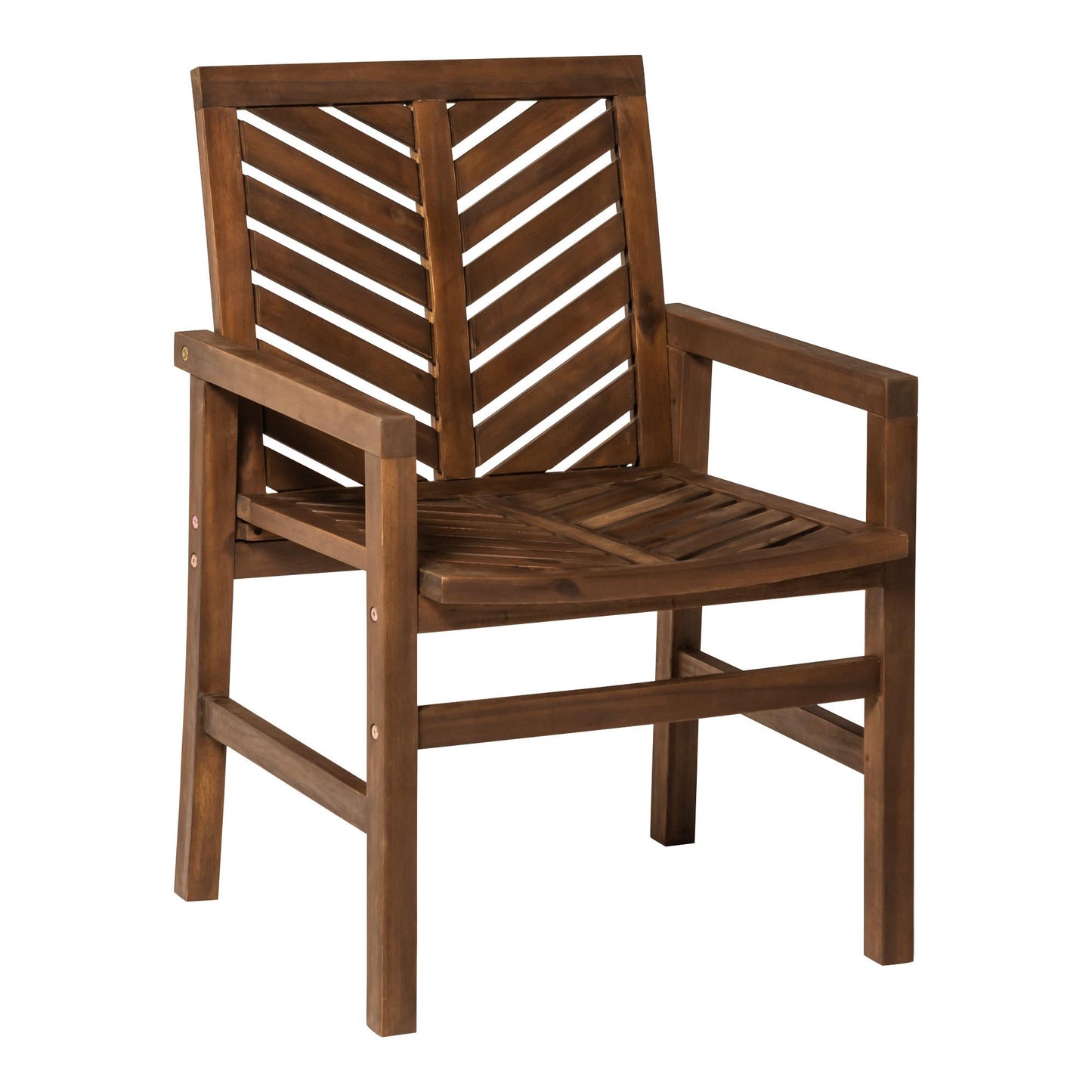 Modern 2-Piece Chevron Patio Chairs - Dark Brown