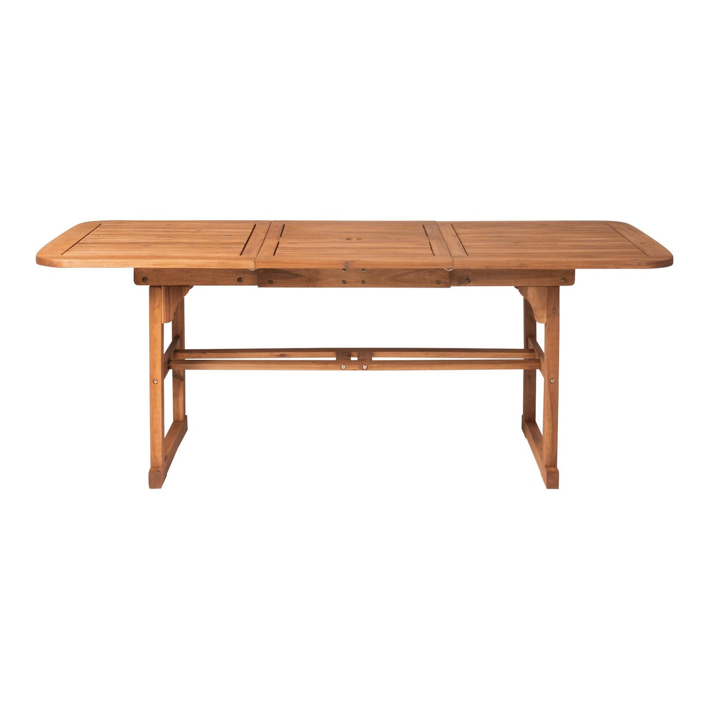 Modern Slat-Top Solid Acacia Wood Butterfly Outoor Dining Table - Brown
