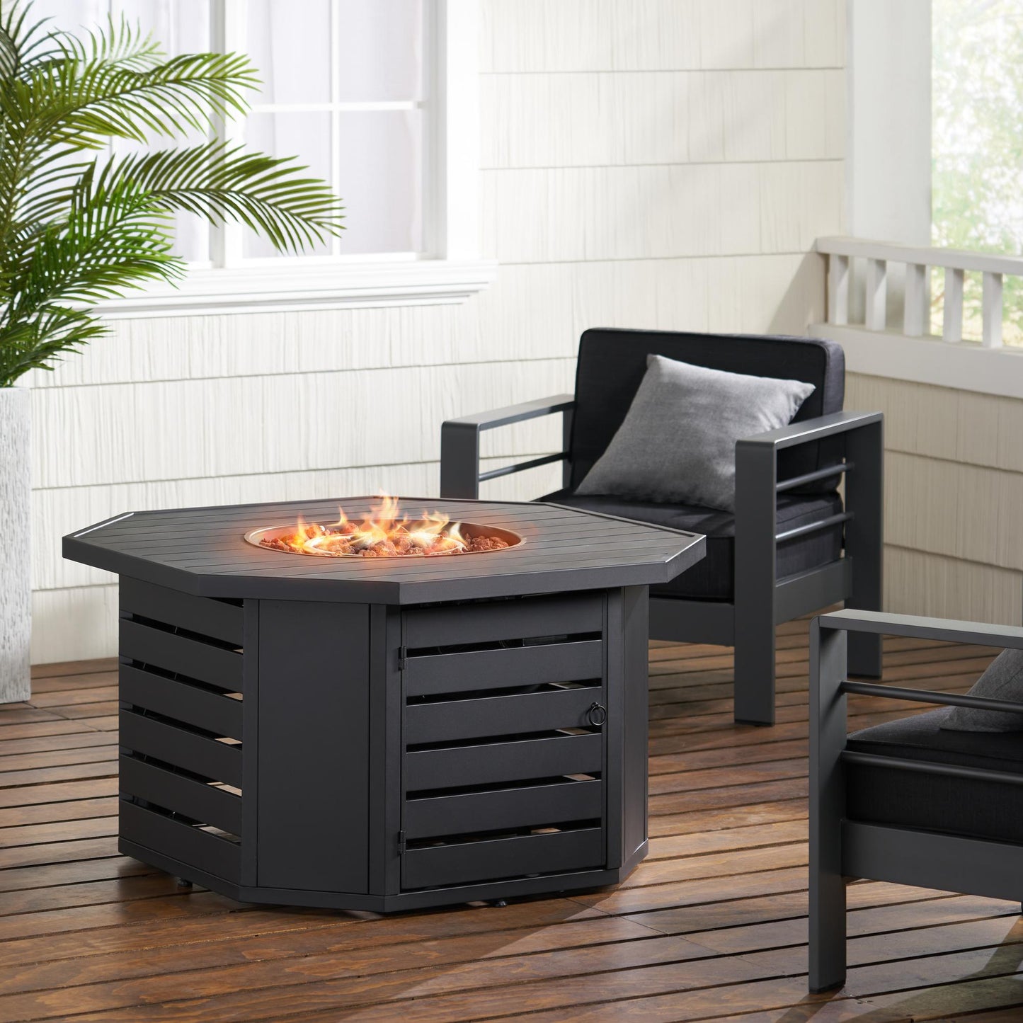 OCTAGON IRON FIRE PIT - 50000BTU