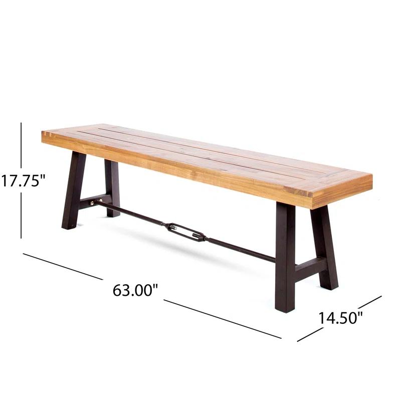 Outdoor Acacia Wood Dining Bench Sets Of 2